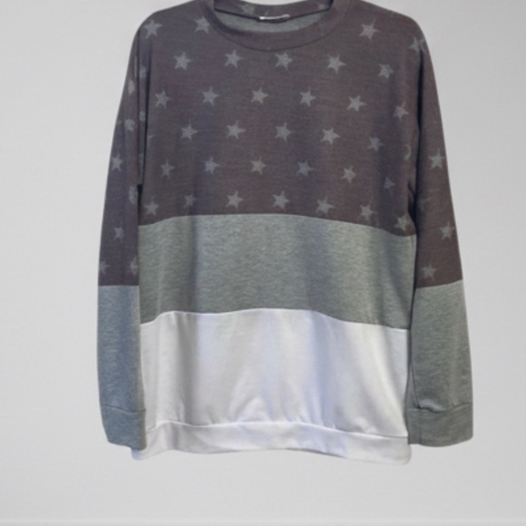 First Love Star Print Colorblock Sweatshirt Women’s Cozy Pullover 🌟 - Picture 8 of 8